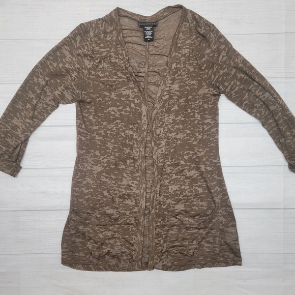 APOSTROPHE Brown Acid Washed Lightweight Cardigan Size Small - Picture 1 of 10